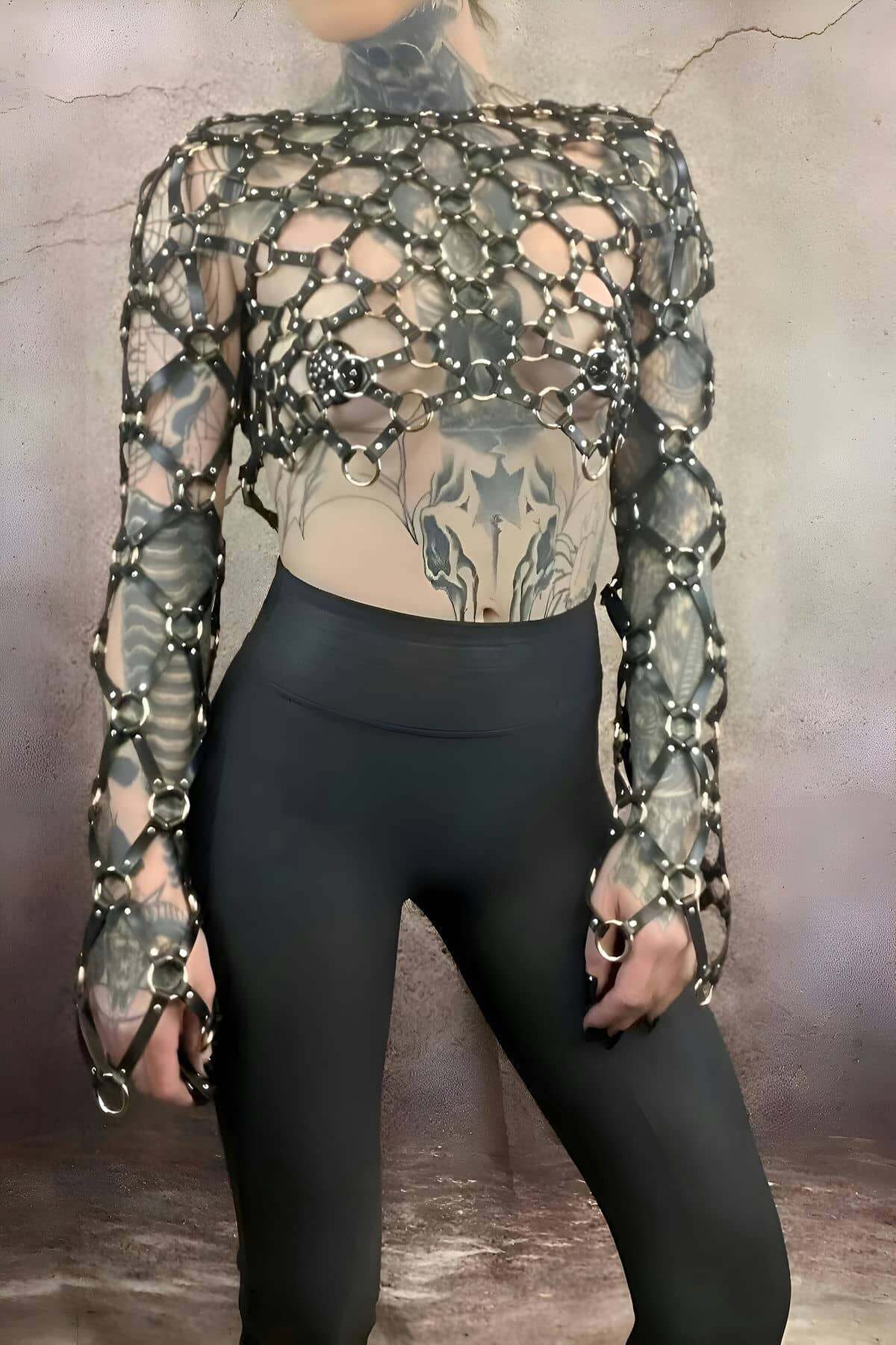 capraz-tasarim-uzun-kollu-deri-crop-baglamali-bustiyer-harness-apft1076-gs-harness-angels-passion-123300-41-b