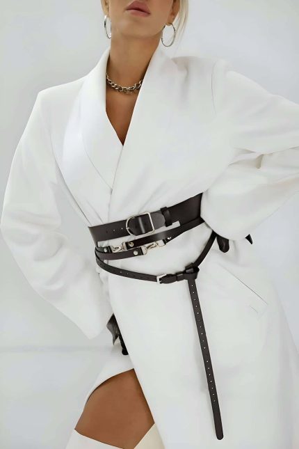 Lisinya41 Şık Kadın Deri Kemer, Tarz Kadın Kemer, Elbise Üzeri Kemer